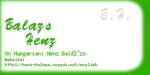 balazs henz business card